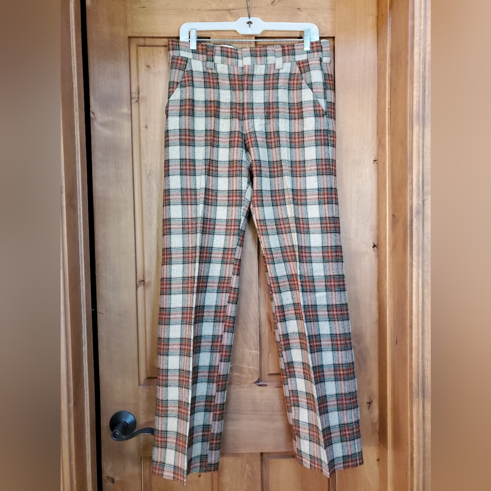 Vintage Men's Wool Plaid Slacks Size 32x31